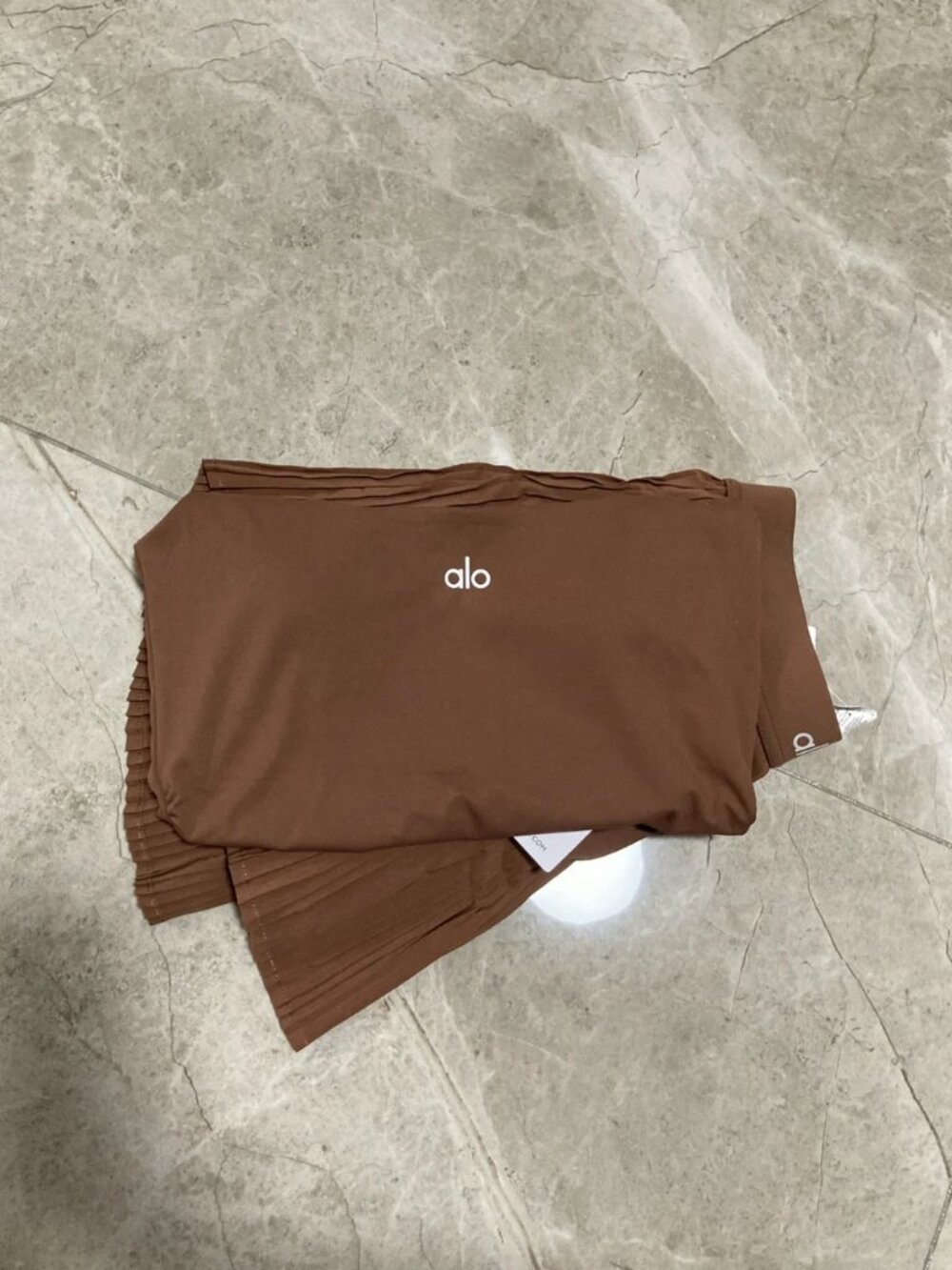 ALO Yoga Brown Pleated Skater Tennis Skirt - Picture 5 of 6